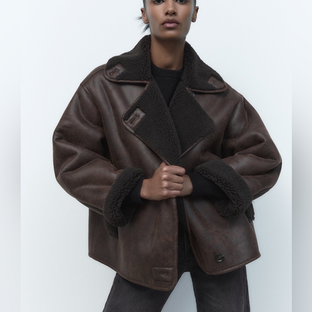 Zara double faced sherpa jacket